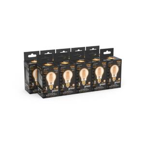 102802010 Лампа Gauss Filament А60 10W 820lm 2400К Е27 golden LED 1/10/40 рис.4