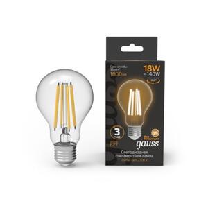 102902118 Лампа Gauss Filament А60 18W 1600lm 2700К Е27 LED 1/10/40 рис.0