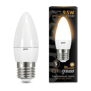 103102110 Лампа Gauss LED Свеча E27 9.5W 890lm 3000К 1/10/50