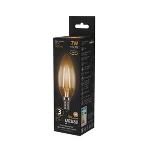 103801107 Лампа Gauss LED Filament Свеча E14 7W 550lm 2700К 1/10/50 рис.2