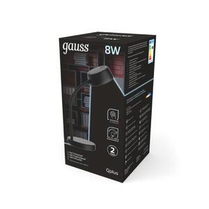 Светильник настольный Gauss Qplus модель GTL601 8W 600lm 4000K 170-265V черный диммируемый LED 1/8 рис.2