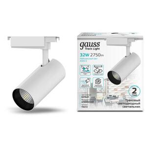 Светильник трековый Gauss цилиндр 32W 2750lm 4000K 180-240V IP20 75*220мм белый угол 24º LED 1/40 рис.0