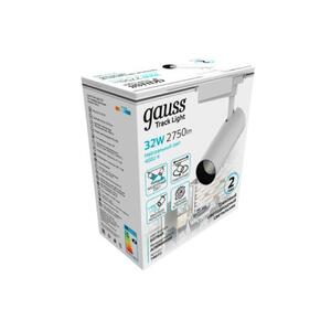 Светильник трековый Gauss цилиндр 32W 2750lm 4000K 180-240V IP20 75*220мм белый угол 24º LED 1/40 рис.2