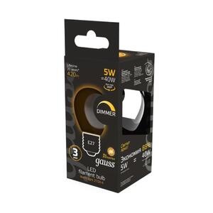 105802105-D Лампа Gauss Filament Шар 5W 420lm 2700К Е27 диммируемая LED 1/10/50 рис.3