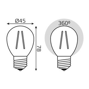 105802113 Лампа Gauss Filament Шар 13W 1100lm 2700К Е27 LED 1/10/50 рис.4