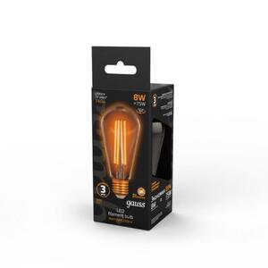 157802008 Лампа Gauss LED Filament ST64 E27 8W Golden 740lm 2400К 1/10/40 рис.3