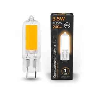 107807103 Лампа Gauss G4 AC220-240V 3.5W 240lm 3000K стекло LED 1/10/200