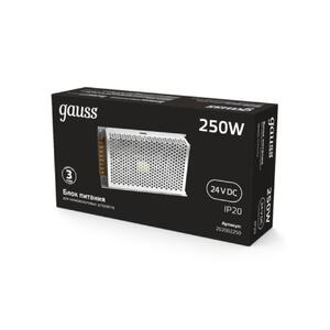 202002250 Блок питания Gauss 250W 24V IP20 1/36 рис.2