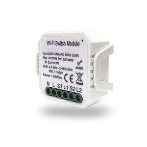 RL1002-SM Двухканальное Wi-Fi реле-выключатель 2 x 1150 Вт / 2 x 100 Вт для LED рис.0