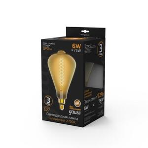 157802118 Лампа Gauss Filament ST164 6W 890lm 2700К Е27 golden straight LED 1/6 рис.2