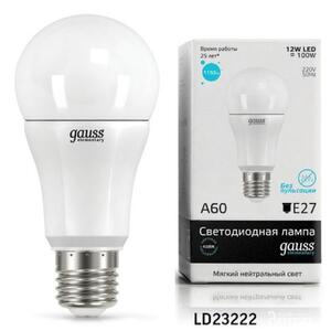 LD23222 Лампа Gauss LED Elementary Globe 12W A60 E27 4100K 1/10/40