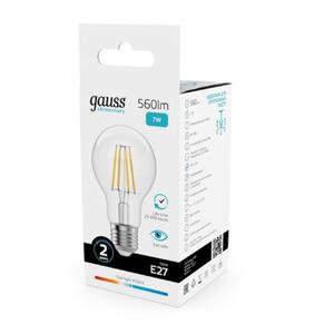 22227 Лампа Gauss Filament Elementary А60 7W 560lm 4100К Е27 LED 1/10/50 рис.4