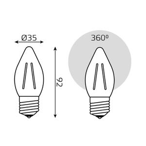 103802111 Лампа Gauss Filament Свеча 11W 810lm 2700К Е27 LED 1/10/50 рис.4