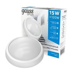 Св-к светодиодный Gauss IP54 D175*76 15W 1250lm 6500K Qplus  круглый 1/30 рис.0