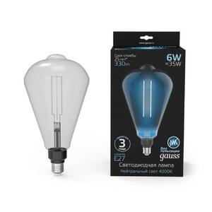 157802205 Лампа Gauss Filament ST164 6W 330lm 4000К Е27 gray straight LED 1/6 рис.0