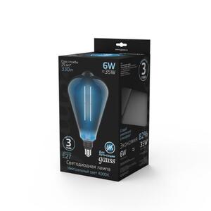 157802205 Лампа Gauss Filament ST164 6W 330lm 4000К Е27 gray straight LED 1/6 рис.2