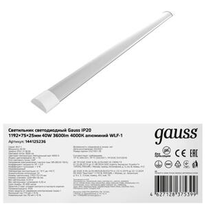 144125236 Светильник LED Gauss 36W 4000K 1209*75*25 мм IP20 1/25 рис.0