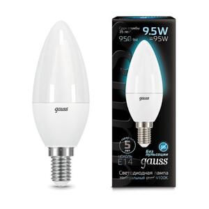 103101210 Лампа Gauss LED Свеча E14 9.5W 950lm 4100К 1/10/50 рис.0