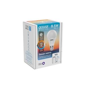 1130112 Gauss Лампа Светодиодная Gauss Smart Home DIM+CCT E27 A60 8.5 Вт 1/10/100 рис.1