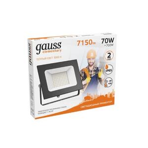 613527170 Прожектор светодиодный Gauss LED 70W 4450lm IP65 3000К черный 1/24 рис.2