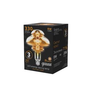 162802008 Лампа Gauss Filament BD160 8W 330lm 2400К Е27 gray flexible LED 1/6 рис.4