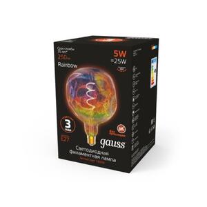 1007802103 Лампа Gauss Filament G150 5W 250lm 1800К Е27 rainbow LED 1/6 рис.2