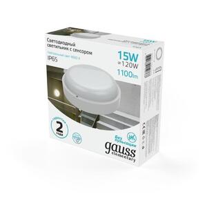 Св-к ЖКХ Gauss Elementary круг 15W 1100lm 4000K 160-260V IP65 D155*52мм бел с микровол сенс LED 1/40 рис.2