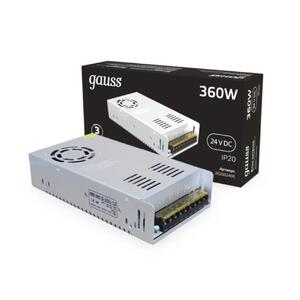 202002400 Блок питания Gauss 360W 24V IP20 1/36 рис.1