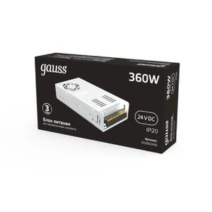 202002400 Блок питания Gauss 360W 24V IP20 1/36 рис.2