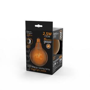 176802003 Лампа Gauss Filament G125 2,5W 200lm 2000К Е27 golden OK LED 1/20 рис.3