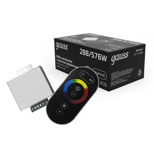 201113288 Контроллер RGB Gauss для лент 288W/576W 12V/24V 24А IP20 с сенсорным пультом (чёрный) 1/10 рис.0