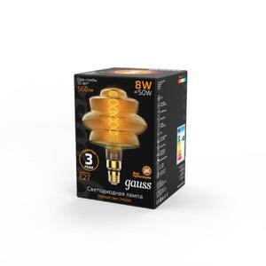 161802008 Лампа Gauss Filament BD180 8W 560lm 2400К Е27 golden flexible LED 1/4 рис.3