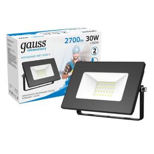 613100330 Прожектор светодиодный Gauss LED 30W 2100lm IP65 6500К черный 1/60 рис.0