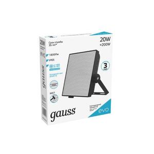 687511320 Gauss Прожектор светодиодный Gauss EVO 20W 1800 lm IP65 6500К, IK07, черный 1/30 рис.1