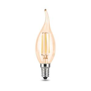 104801805 Лампа Gauss LED Filament Свеча на ветру E14 5W 420lm 4100K Golden 1/10/50 рис.1