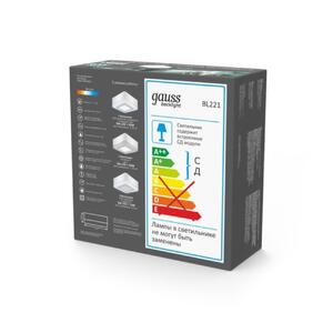 BL221 Светильник Gauss Backlight накладной BL221 Квадрат. Акрил, 3+3W, LED 4000K, 105*105, 1/40 рис.4