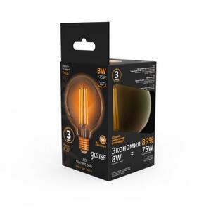 105802008 Лампа Gauss LED Filament G95 E27 8W Golden 740lm 2400К 1/20 рис.3