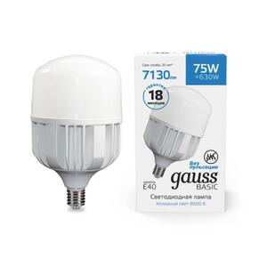 11734382 Лампа Gauss Basic T140 AC180-240V 75W 7130lm 6500K E40 LED 1/12