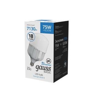 11734382 Лампа Gauss Basic T140 AC180-240V 75W 7130lm 6500K E40 LED 1/12 рис.3