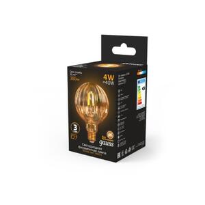 147802004 Лампа Gauss Filament G100 4W 380lm 2400К Е27 golden Baloon LED 1/20 рис.2