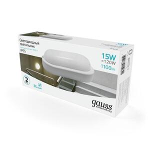 Светильник ЖКХ Gauss Elementary овал 15W 1100lm 4000K 160-260V IP65 200*98*46мм белый LED 1/40 рис.2