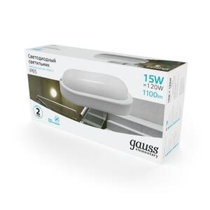 Светильник ЖКХ Gauss Elementary овал 15W 1100lm 4000K 160-260V IP65 200*98*46мм белый LED 1/40 рис.4