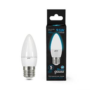 103102310 Лампа Gauss Свеча 9.5W 950lm 6500К E27 LED 1/10/50 рис.0