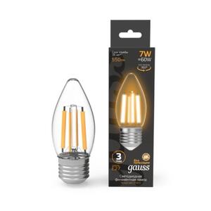 103802107 Лампа Gauss Filament Свеча 7W 550lm 2700К Е27 LED 1/10/50 рис.0