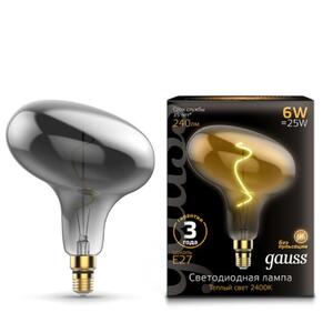 165802008 Лампа Gauss Filament FD180 6W 240lm 2400К Е27 gray flexible LED 1/6