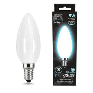 103201205 Лампа Gauss LED Filament Свеча OPAL E14 5W 450lm 4100К 1/10/50 рис.0