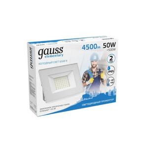 613120350 Прожектор светодиодный Gauss LED 50W 3500lm IP65 6500К белый 1/20 рис.2