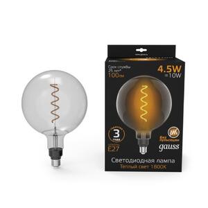 154802005 Лампа Gauss Filament G200 4.5W 100lm 1800К Е27 gray flexible LED 1/6 рис.0