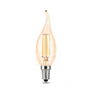 104801005 Лампа Gauss LED Filament Свеча на ветру E14 5W 400lm 2700K Golden 1/10/50 рис.1