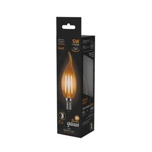 104801005 Лампа Gauss LED Filament Свеча на ветру E14 5W 400lm 2700K Golden 1/10/50 рис.3